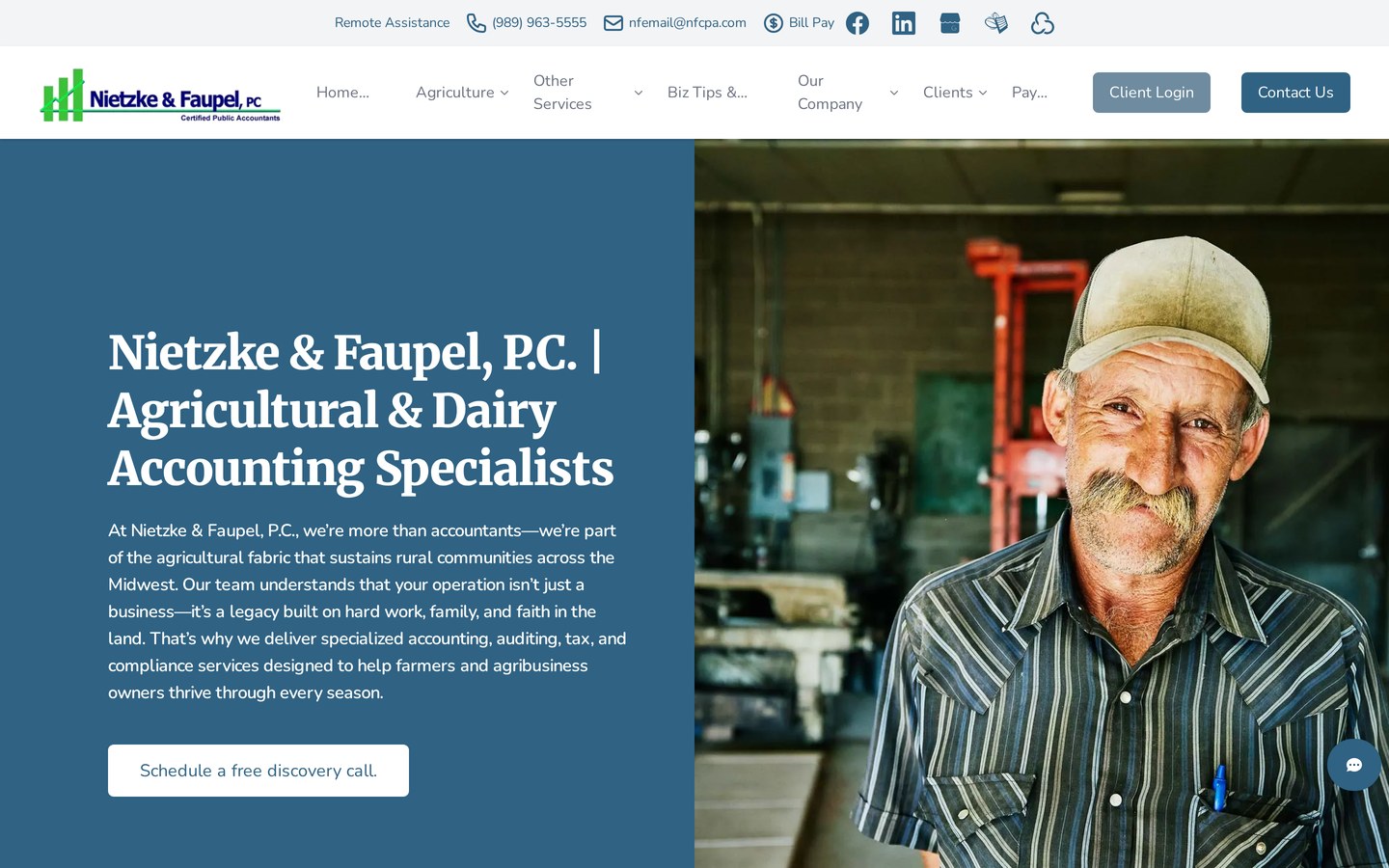 The Nietzke & Faupel, P.C. website homepage